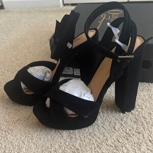 Windsor Black Strappy Block Heels